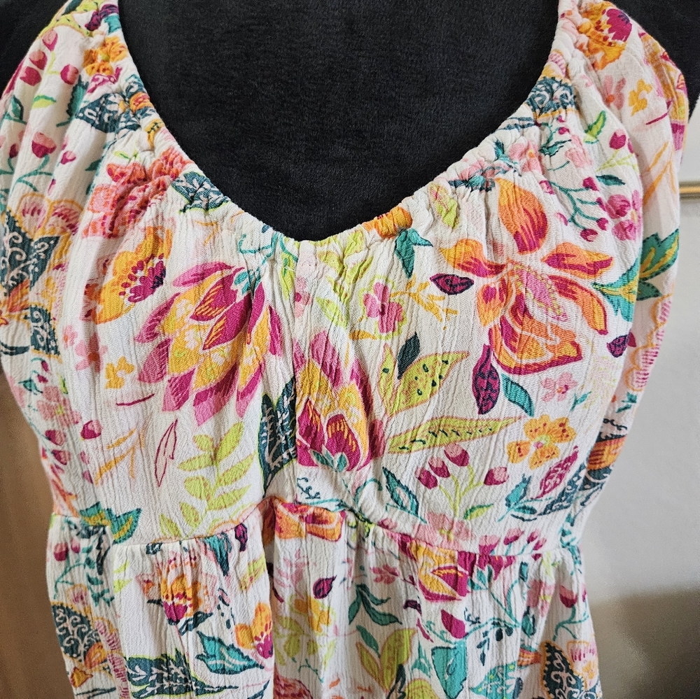 Floral halter dress. Size L - Picture 2 of 8